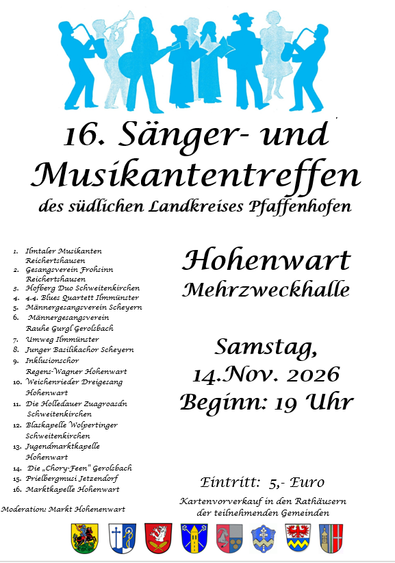 Sänger- und Musikantentreffen der Gemeinden des südlichen Landkreises Pfaffenhofen