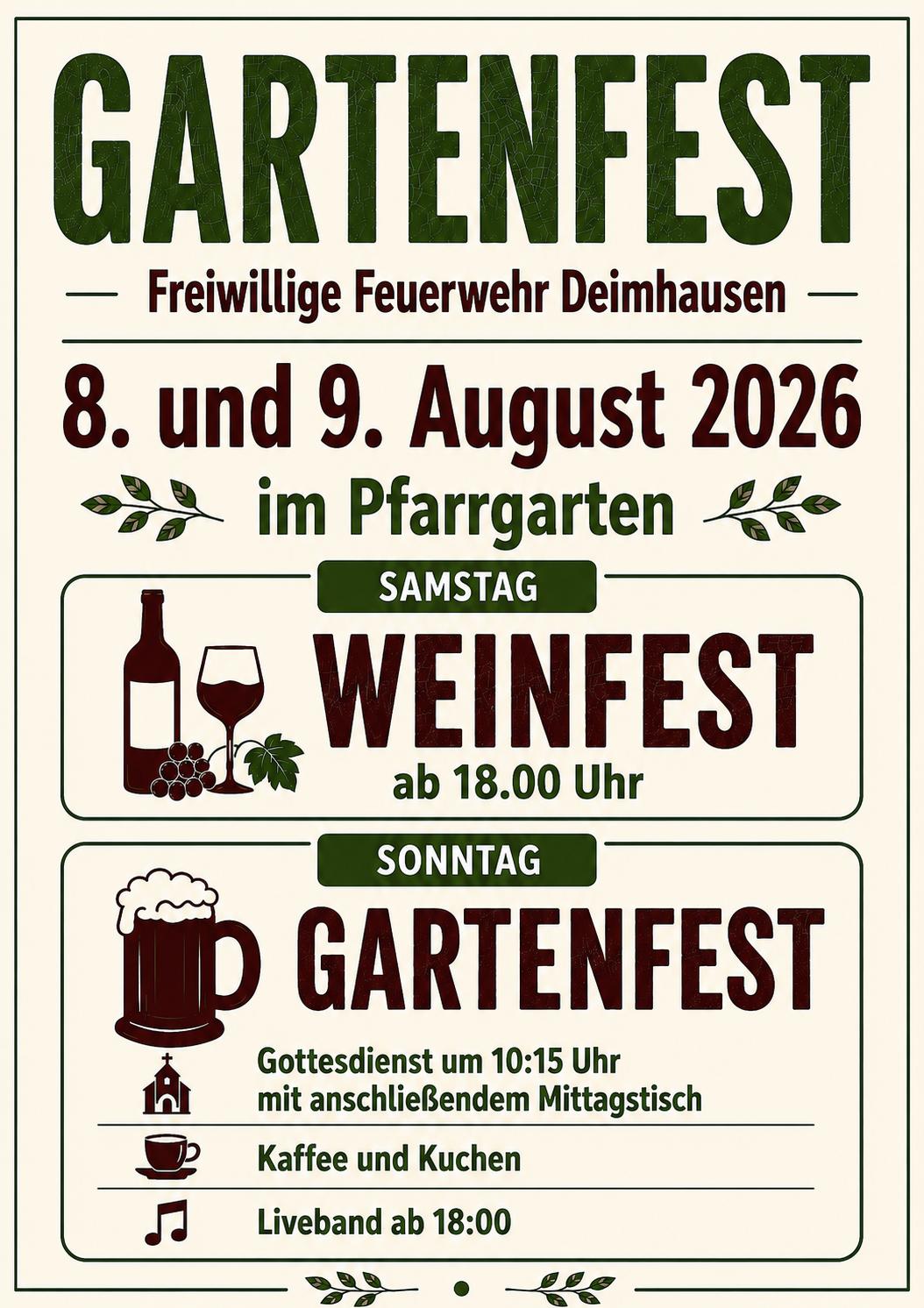 Gartenfest der Freiwilligen Feuerwehr Deimhausen