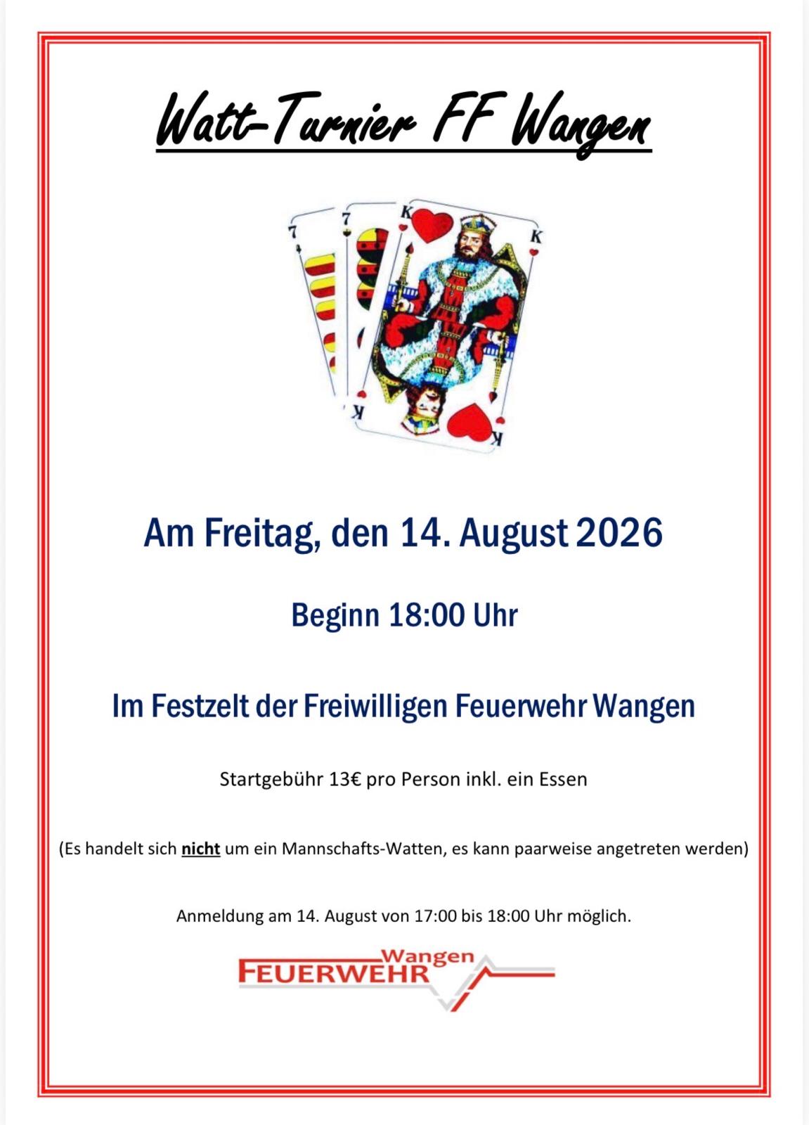 Watt-Turnier der FF Wangen